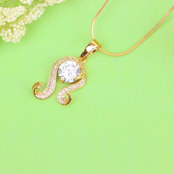 "Rose Gold Leo Zodiac Pendant with Sparkling CZ Centerpiece, XPPT1541 - Picture 11 of 13